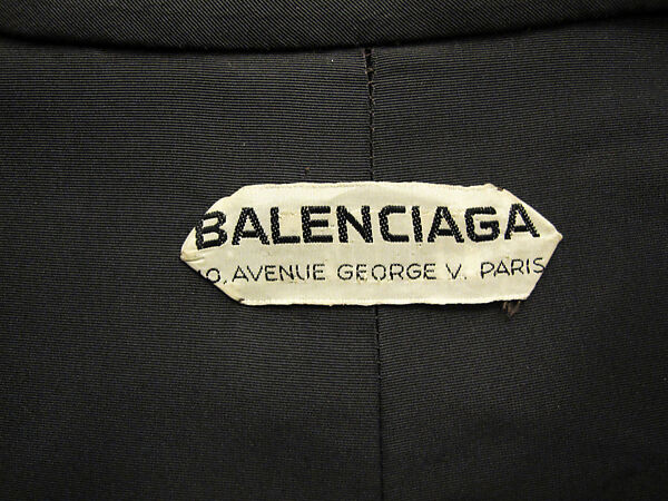 Evening ensemble, House of Balenciaga (French, founded 1937), (a-c) silk; (d, e) silk, leather; (f, g) silk, metal; (h) silk, glass, French