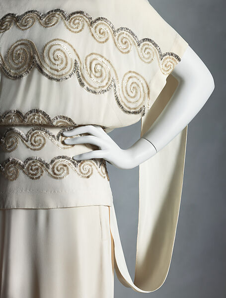 Evening dress, Gilbert Adrian (American, Naugatuck, Connecticut 1903–1959 Hollywood, California), rayon, glass, plastic (cellulose acetate), American