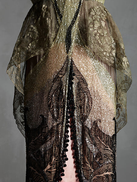 Evening dress, Maison Margaine-Lacroix (French, active 1889–1929), silk, metal, gelatin, French