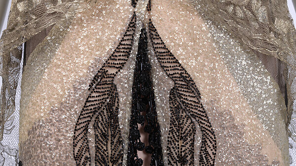 Evening dress, Maison Margaine-Lacroix (French, active 1889–1929), silk, metal, gelatin, French