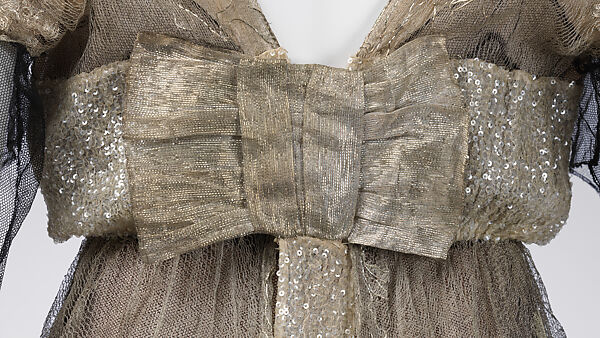 Evening dress, Maison Margaine-Lacroix (French, active 1889–1929), silk, metal, gelatin, French