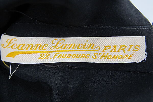 “Papillon noir” (Black Butterfly), House of Lanvin (French, founded 1889), silk, French