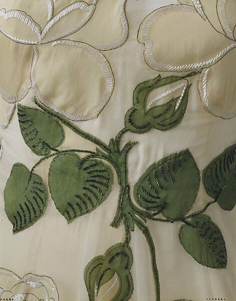 Evening dress, Lucien Lelong (French, 1889–1958), silk, glass, French