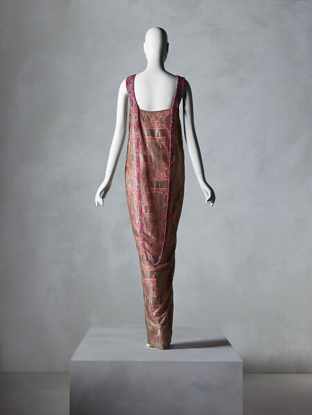 Evening dress, Madeleine &amp; Madeleine (French, 1919–1924/26), silk, cotton, metal, synthetic, French