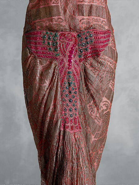 Evening dress, Madeleine &amp; Madeleine (French, 1919–1924/26), silk, cotton, metal, synthetic, French
