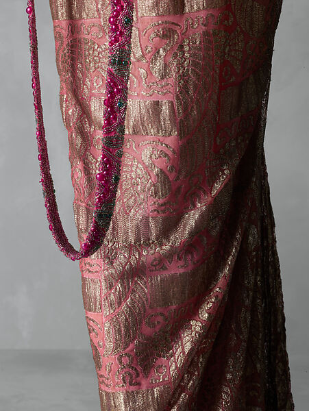 Evening dress, Madeleine &amp; Madeleine (French, 1919–1924/26), silk, cotton, metal, synthetic, French