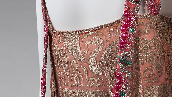 Evening dress, Madeleine &amp; Madeleine (French, 1919–1924/26), silk, cotton, metal, synthetic, French