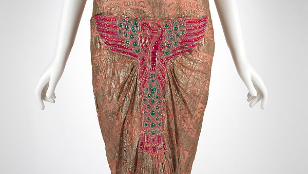 Evening dress, Madeleine &amp; Madeleine (French, 1919–1924/26), silk, cotton, metal, synthetic, French