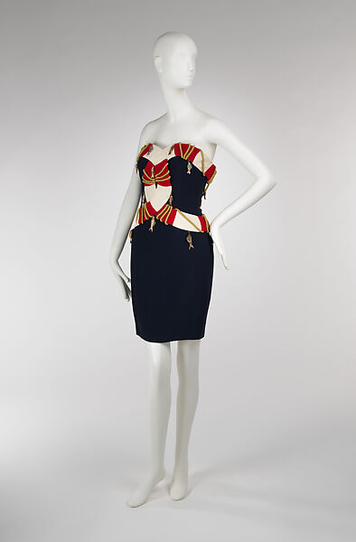 Dress, House of Moschino (Italian, founded 1983), acetate, rayon, metal, Italian