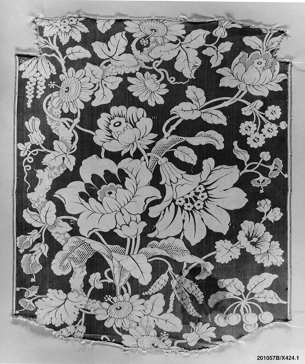 Piece, Léon Marcotte (1824–1887), Woven silk, damask, woven, French 