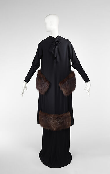Ensemble, House of Paquin (French, 1891–1956), silk, fox fur, French