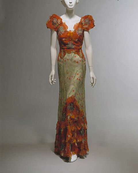 Evening dress, House of Paquin (French, 1891–1956), silk, French