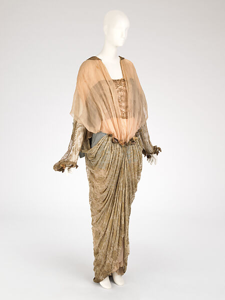 Tea gown, Premet (French, ca. 1911–1932), silk, metal, French