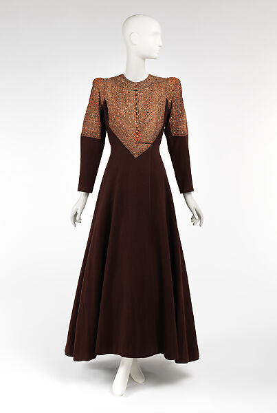 Evening Coat, Valentina (American, born Kyiv 1899–1989), wool, metal, American 