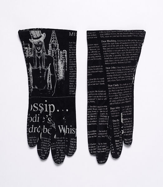 “Newsprint” gloves, John Galliano (British, born Gibraltar, 1960), leather, British 