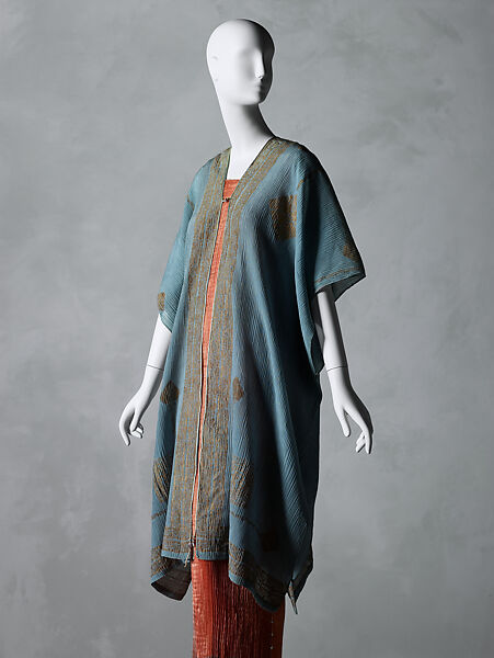 Tunic, Fortuny (Italian, founded 1906), cotton, silk, glass, Italian 