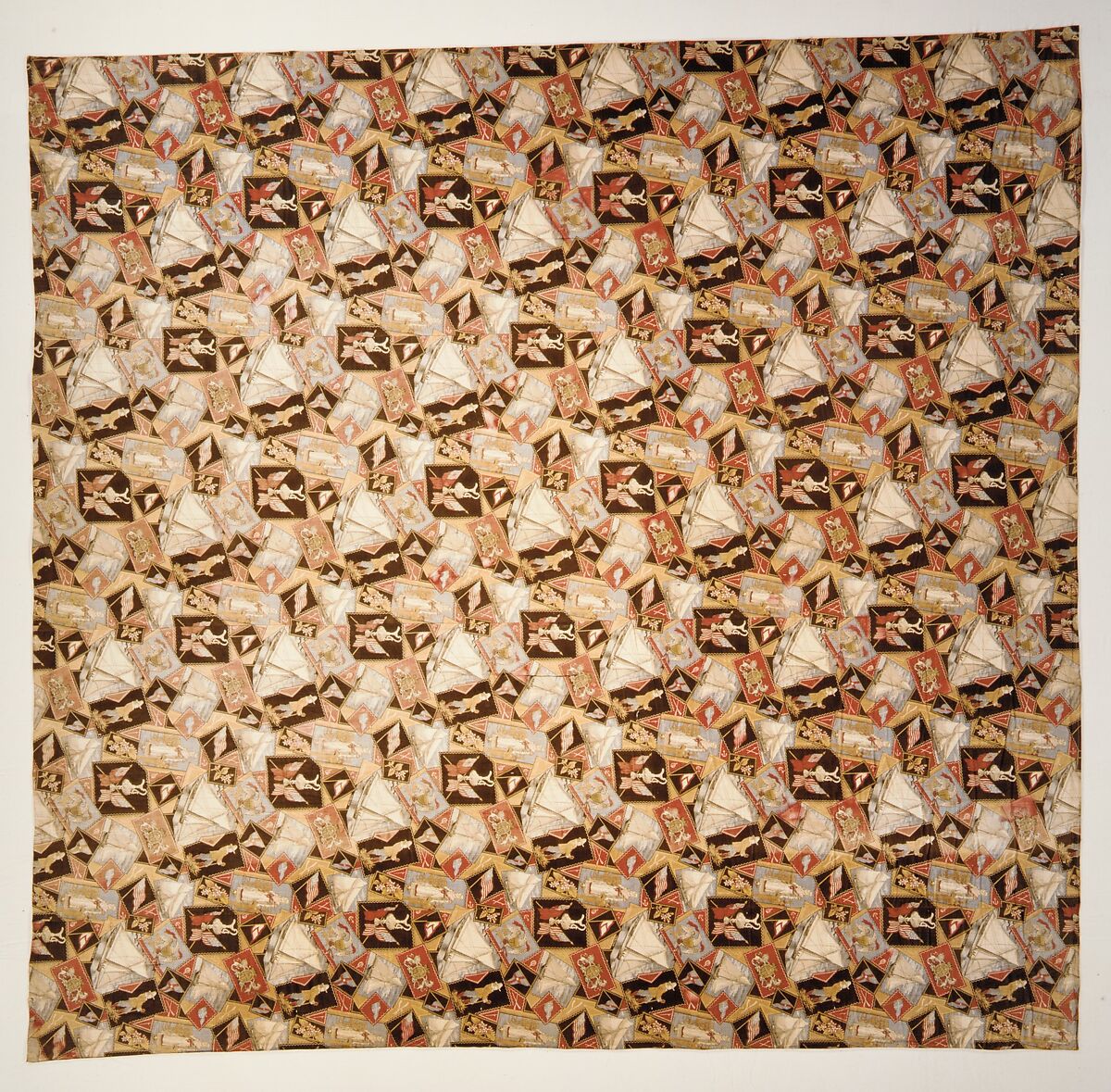 Wholecloth quilt, Cotton, American