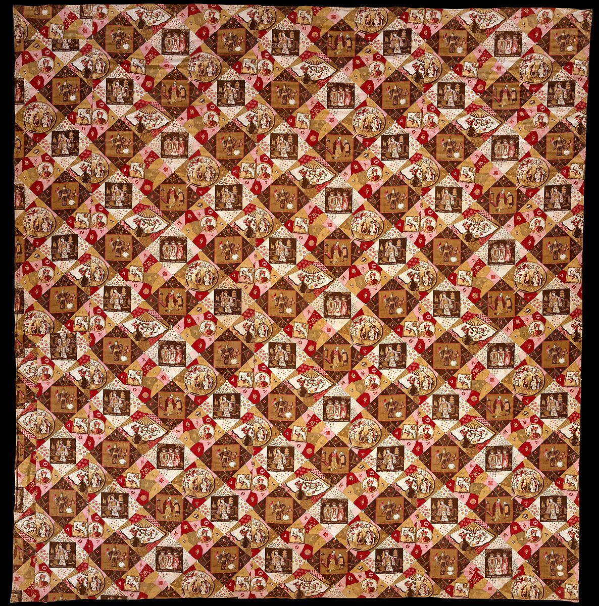 Wholecloth quilt, Cotton, American