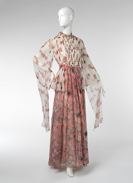 Dress, Ossie Clark (British, Oswaldtwistle 1942–1996 London), silk, synthetic, British 