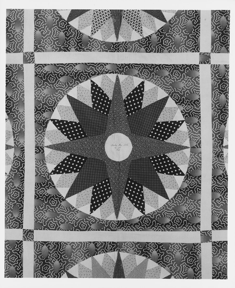 Mariner's Compass Quilt, Barbara Ann Miller, Cotton and linen, American