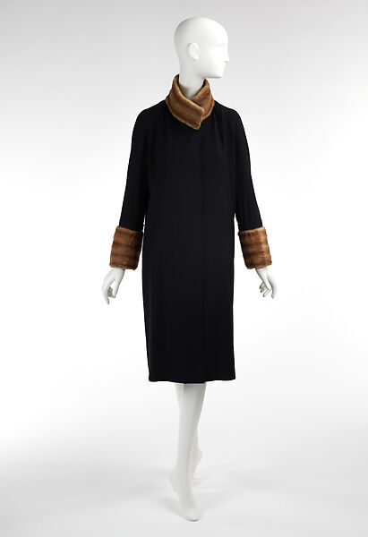 Coat, Edward Molyneux (French (born England), London 1891–1974 Monte Carlo), wool, fur, French 