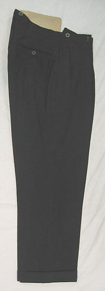 Suit, (a, c) wool, silk, plastic; (b) wool, silk, plastic, linen, French