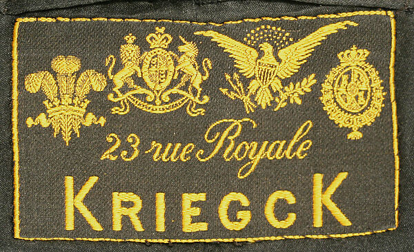 Suit, (a, c) wool, silk, plastic; (b) wool, silk, plastic, linen, French