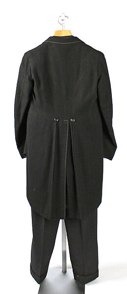 Suit, (a, c) wool, silk, plastic; (b) wool, silk, plastic, linen, French