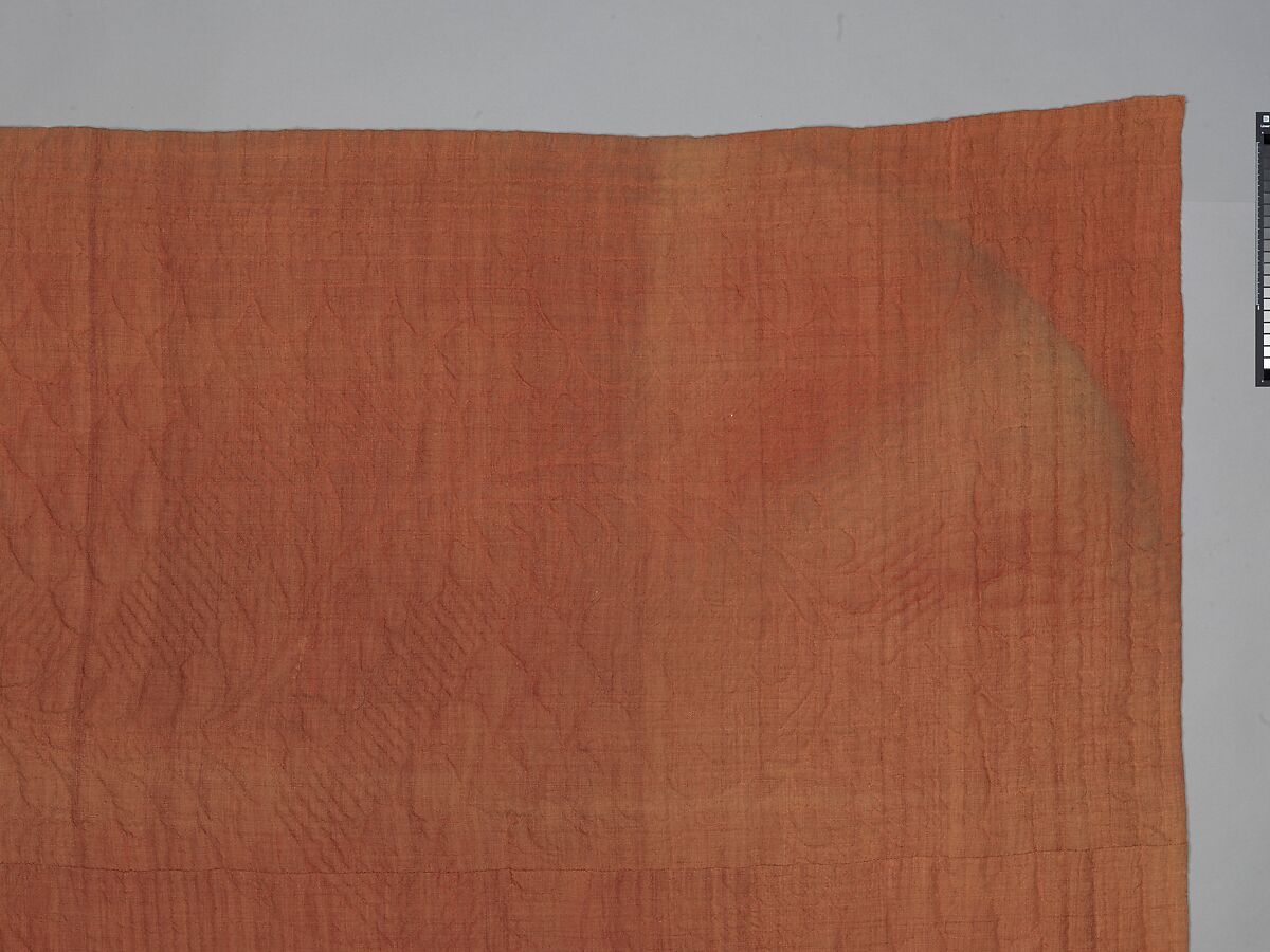 Wholecloth calamanco quilt, Wool and cotton, American