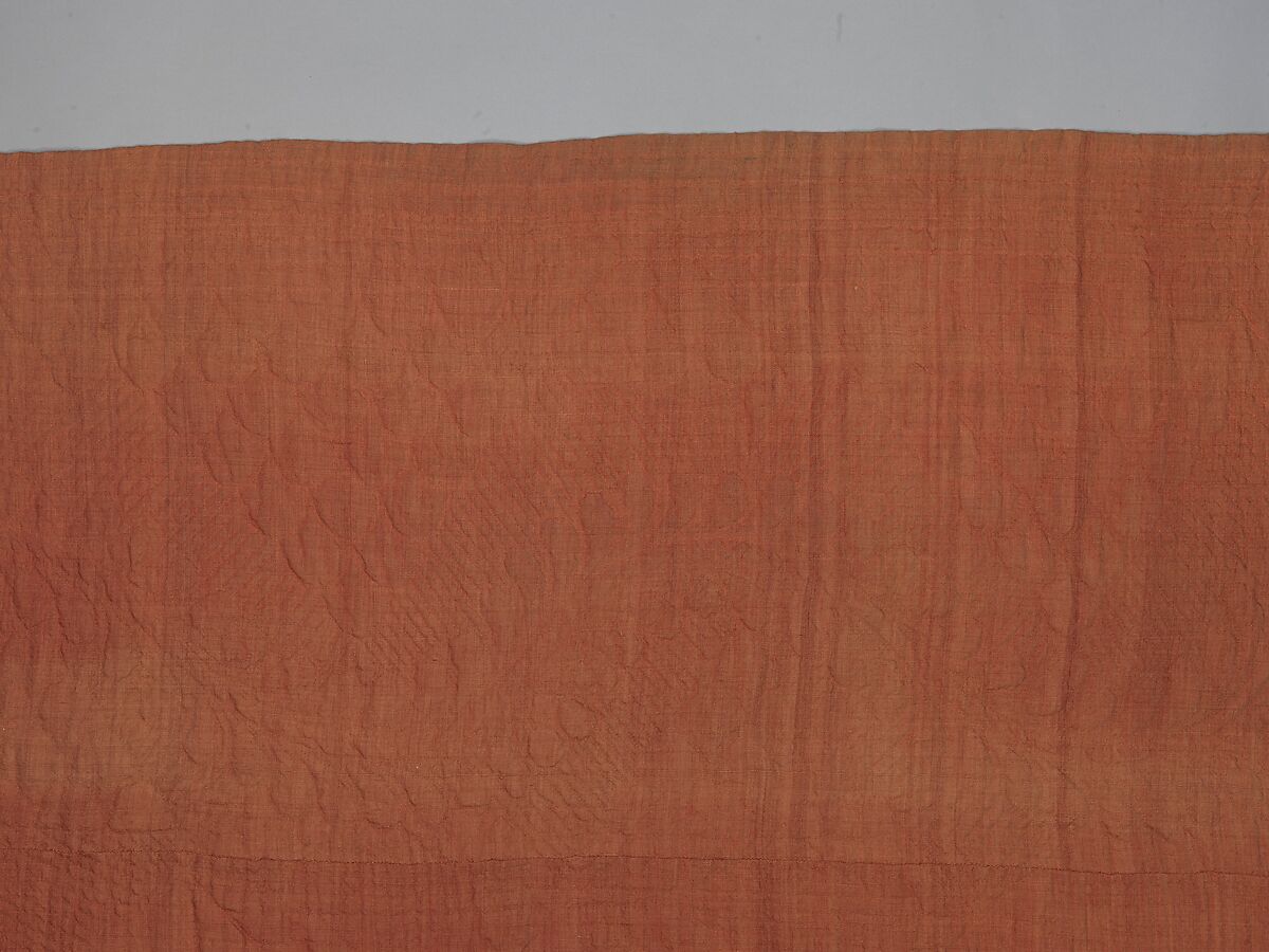 Wholecloth calamanco quilt, Wool and cotton, American