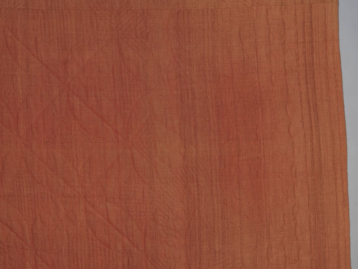 Wholecloth calamanco quilt, Wool and cotton, American