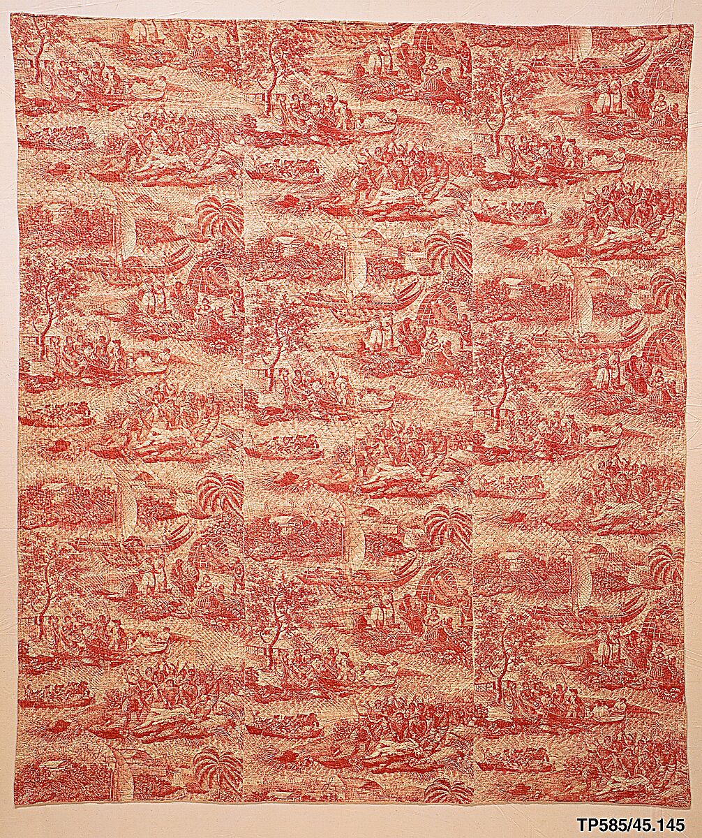 Wholecloth quilt, Cotton, British, probably