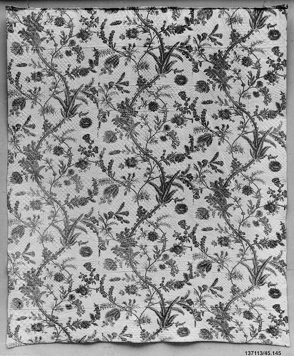 Wholecloth quilt, Cotton, British, probably