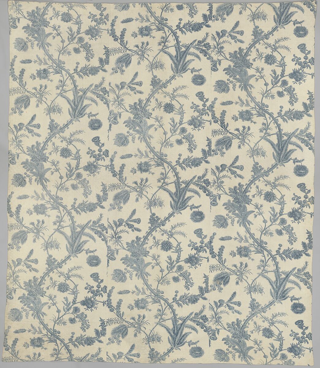 Wholecloth quilt, Cotton, British, probably