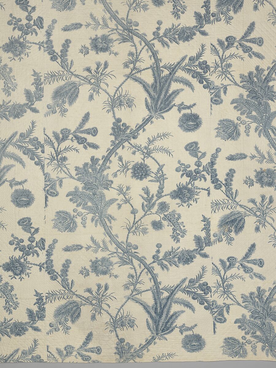 Wholecloth quilt, Cotton, British, probably