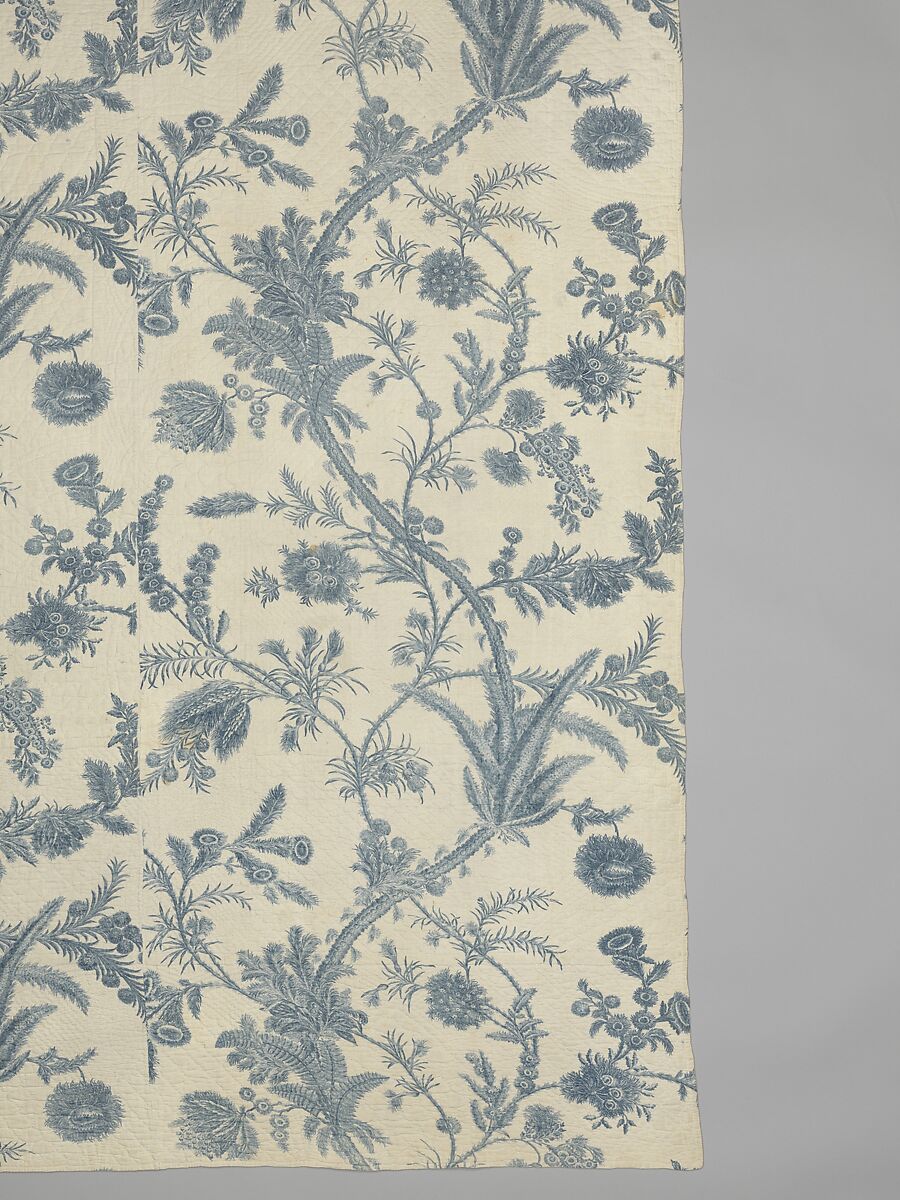 Wholecloth quilt, Cotton, British, probably