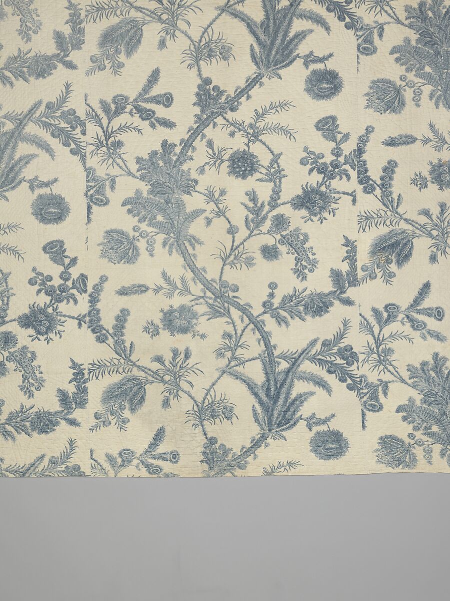 Wholecloth quilt, Cotton, British, probably