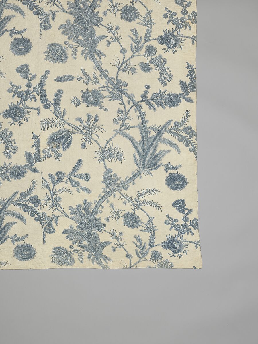 Wholecloth quilt, Cotton, British, probably