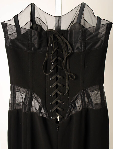 Evening dress, Mugler (French, founded 1974), (a) silk, synthetic; (b) cotton, French