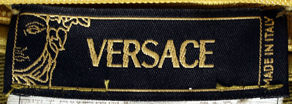 Evening dress, Versace Couture (Italian, founded 1992), (a) silk, synthetic, metal; (b,c) silk, Italian