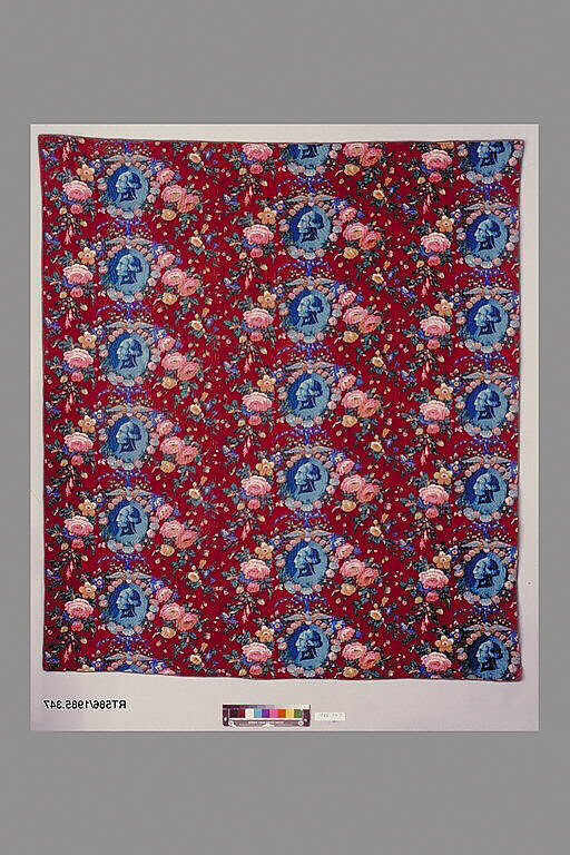 George Washington Quilt, Wholecloth printed cotton, American