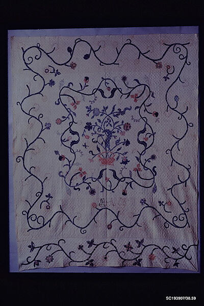 Quilt, floral pattern, Possibly Eliza Armstead Miller, Linen (?) and cotton, American