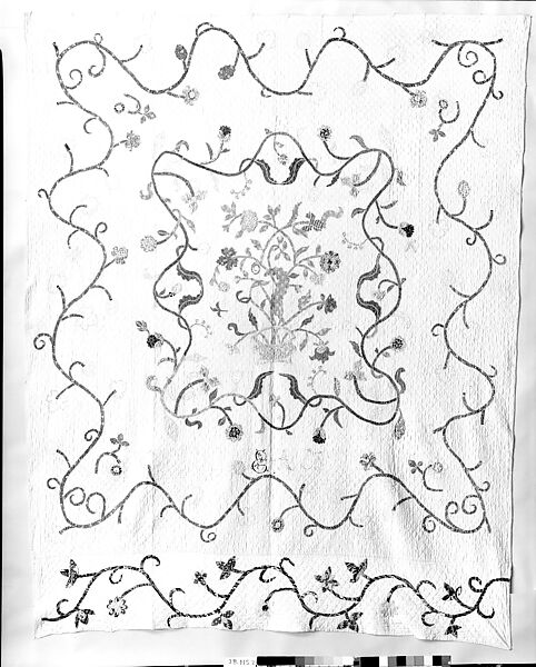 Quilt, floral pattern, Possibly Eliza Armstead Miller, Linen (?) and cotton, American