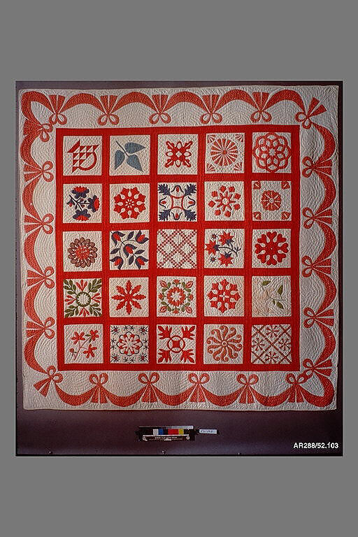 Quilt, Album pattern, Members of the First Reform Churches of Fishkill and Hopewell, Cotton, American
