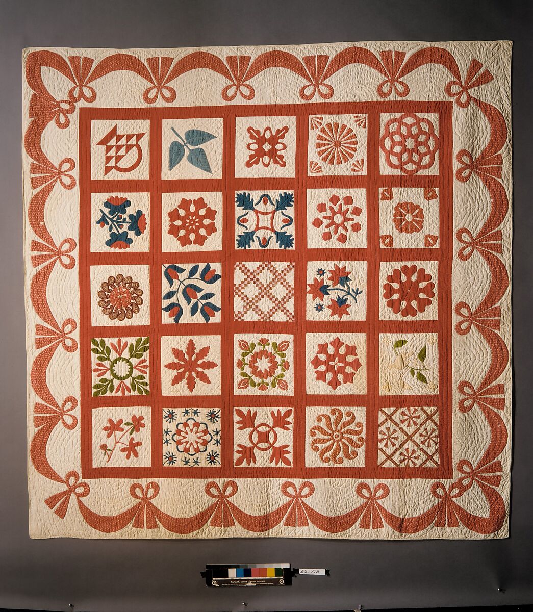Quilt, Album pattern, Members of the First Reform Churches of Fishkill and Hopewell, Cotton, American