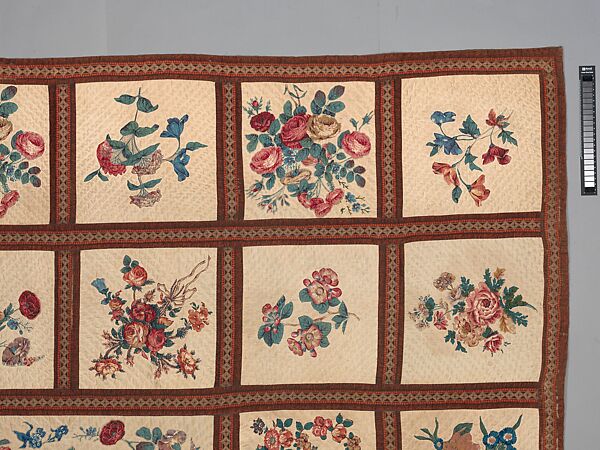 Chintz appliqued quilt, Eleanor Beard, Cotton, American