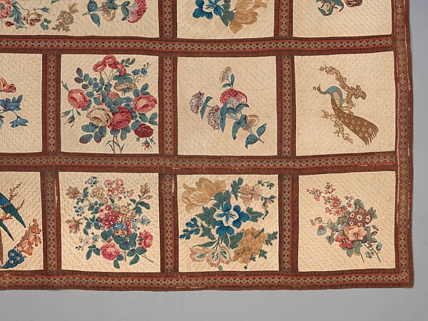 Chintz appliqued quilt, Eleanor Beard, Cotton, American