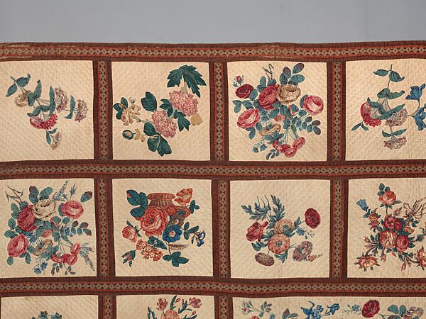 Chintz appliqued quilt, Eleanor Beard, Cotton, American