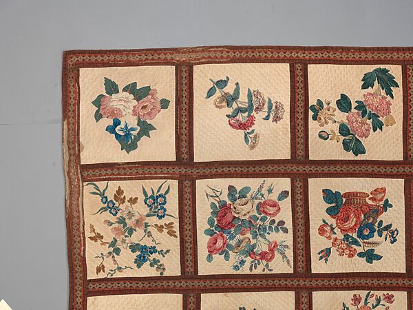 Chintz appliqued quilt, Eleanor Beard, Cotton, American