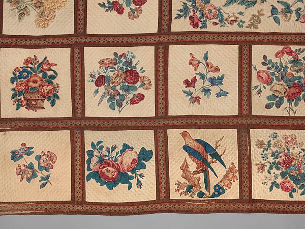 Chintz appliqued quilt, Eleanor Beard, Cotton, American